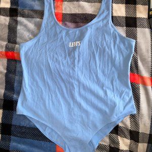 Levi's logo blue Sleeveless leotard